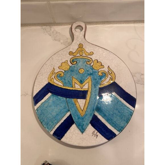 Ravello Pottery Tray Plate 1/1 Geometric Design Italian 10" Kitchen Wall Table - Picture 3 of 7